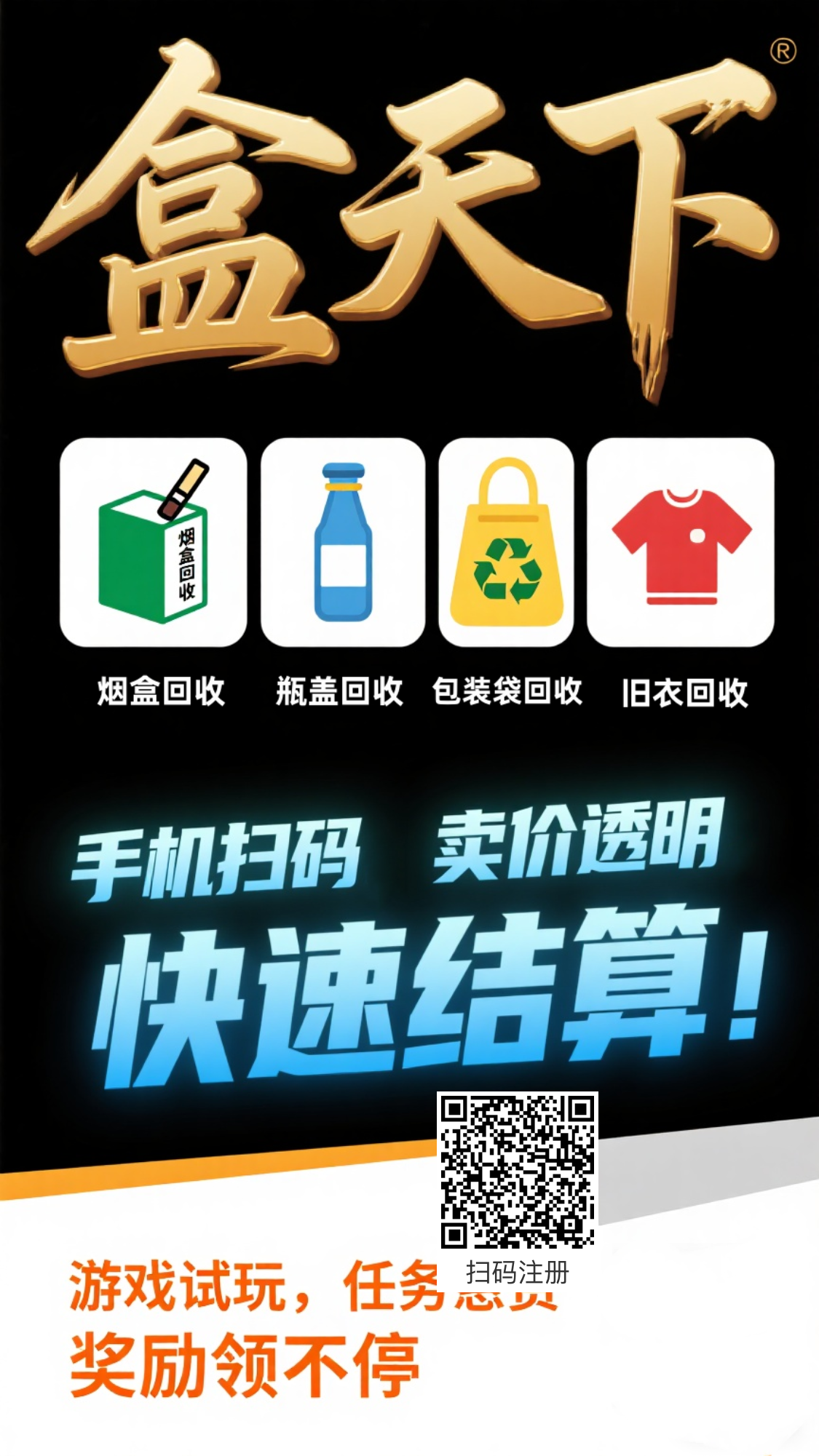 盒天下，扫烟盒酒盖饮料盖无需合理资金配置-汇一线首码网